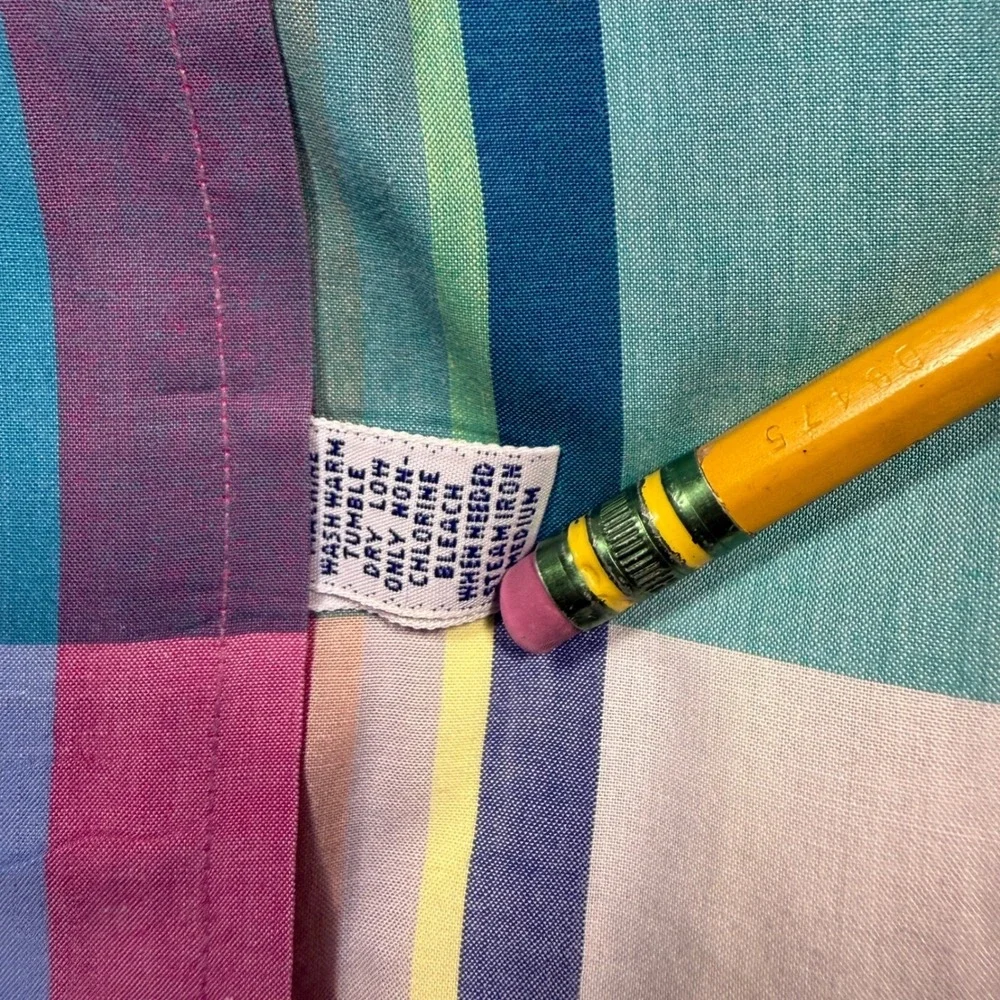 Vintage Polo Ralph Lauren Button Down Shirt Men 17-34 Pastel Plaid Easter Cotton